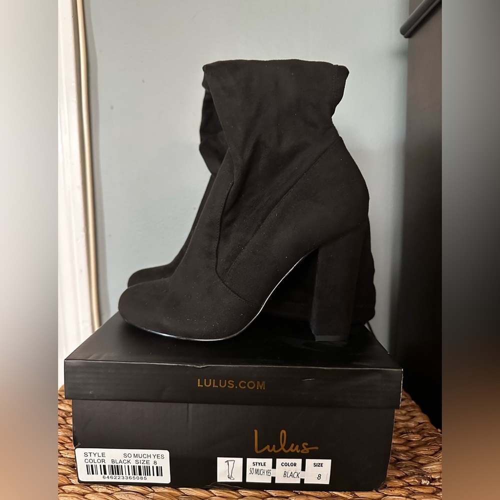 Lulus So Much Yes Black Suede Over the Knee Boots. NWT. - Picture 5 of 6